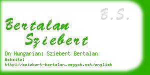 bertalan sziebert business card